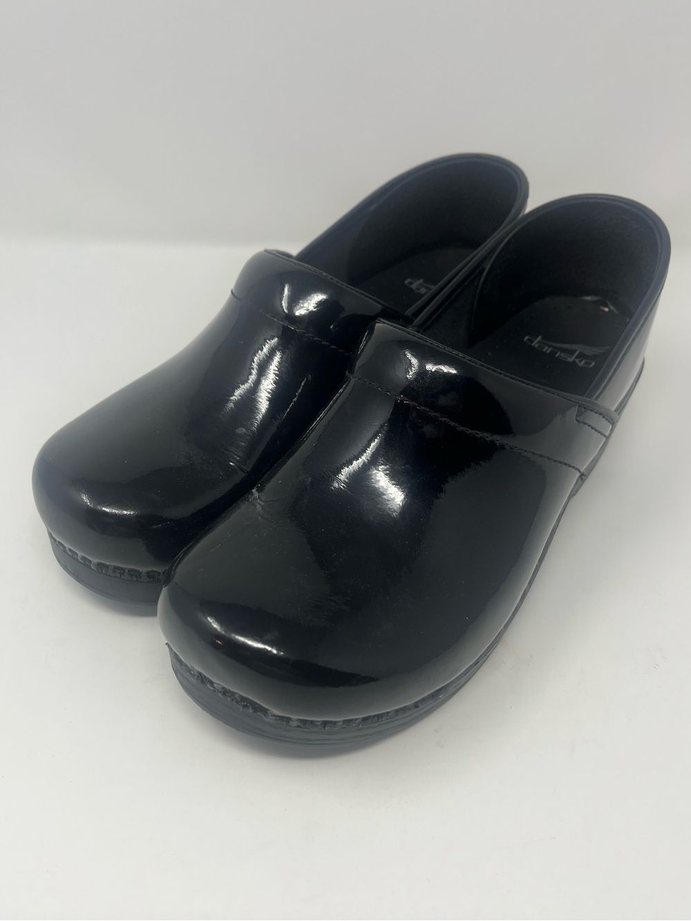 DANSKO Black Patent Leather Professional Clogs Shoes Women's Size 41 EUC